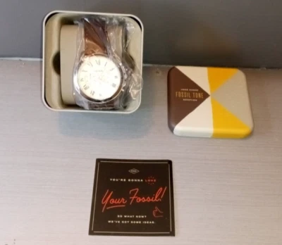 Reloj cronógrafo Fossil Grant de cuarzo de acero inoxidable de cuero marrón para hombre FS4735 Foto 1 de 4