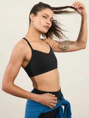 Athleta M MEDIUM Vital Sports Bra A-C Black Workout Yoga Top NWT NEW - Image 1 of 4