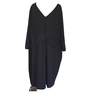 Autograph NWT Women's Size 26 Black Twist Front Midi Length Dress AA29 - Picture 1 of 7