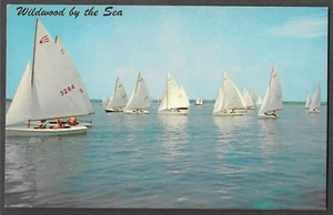 Tarjeta postal Greater Wildwood Yacht Club Wildwood Crest NJ cromada años 60 SIN USAR - Imagen 1 de 2