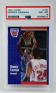 1991 Fleer Derrick Coleman #130 PSA 8 NM MT - Picture 1 of 3