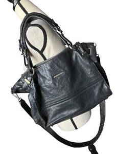 Borsa a tracolla Rachel Zoe nera ecopelle tracolla rimovibile ferramenta argento cerniera - Foto 1 di 11