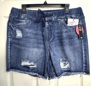 NWT YMI Size XL Dream Collection Easy Fit Hybrid Denim 5" Pull-on Jogger Shorts - Picture 1 of 8