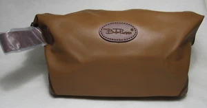 Bella Russo hellbraun Kulturbeutel Make-up Reise Reißverschluss oben mit Henkeltasche 11" neu - Bild 1 von 7