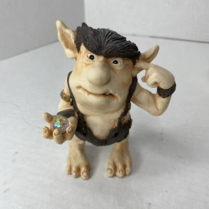 The World  Of Krystonia Troll Figurine Groc Ceramic Made in England - Picture 1 of 6