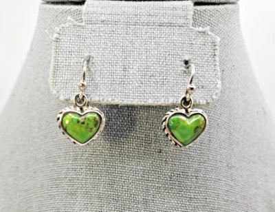 Studio Barse Green Heart Shape Earrings 925 - Image 1 of 4