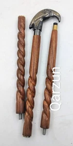 Cuervo de latón estilo antiguo mango de caña de madera cuerda para caminar bastón-bastón para caminar- - Imagen 1 de 5