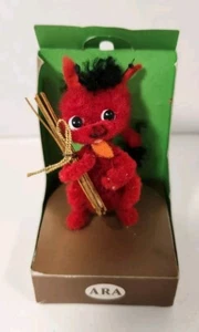 HTF Vintage 2" ARA Lana Ciniglia Tasca Pet KRAMPUS Diavolo Jeretzian Austria Nuovo con scatola - Foto 1 di 3