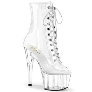 Pleaser 7" Heel 2" Pf Peep Toe Ankle Boots Adult Women Shoes Adore/1021C - Picture 1 of 7