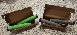Bmx NEW grips flangeless Lot Of 2 . Green & Gray In Color - Picture 1 of 4