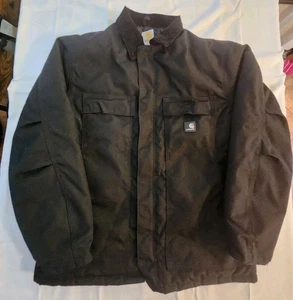 Carhartt Men's Artic Quilted Lined Yukon Black Jacket C55 Size Large Excellent - Picture 1 of 15
