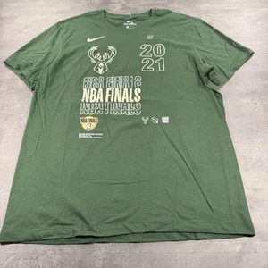 Nike Milwaukee Bucks Shirt Men Large Green Gold NBA Finals Champ Giannis 2021 - Picture 1 of 8