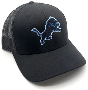 DETROIT LIONS BLACK HAT MVP AUTHENTIC NFL FOOTBALL TEAM ADJUSTABLE CAP NEW - Picture 1 of 4