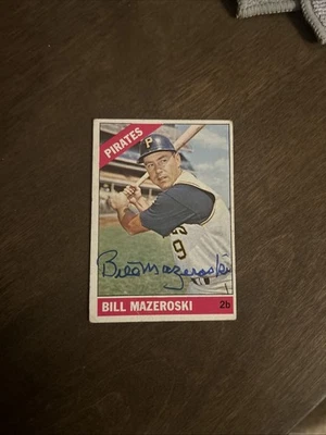 Bill Mazeroski  HOF Pittsburgh Pirates Signed Signed 1966 Topps Card #6 - Image 1 of 2