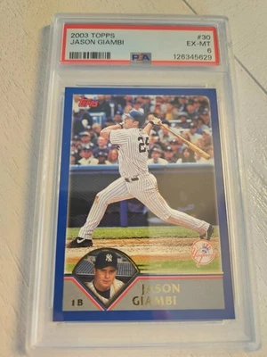 2003 Topps Jason Giambi PSA 6 YANKEES - Image 1 of 2
