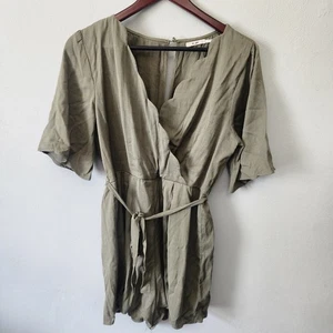 Miami grün Shortalls Strampler überbacken Wickel V-Ausschnitt Flatterärmel Größe Large - Bild 1 von 10