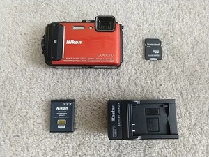 Nikon COOLPIX AW130 Orange 16.0MP Waterproof Digital Camera Tested Works - Picture 1 of 13