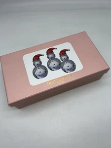 New JUDITH RIPKA Home Gemstone Pattern 3 Pc SET Crystal Holiday Snowmen 1A - Picture 1 of 5