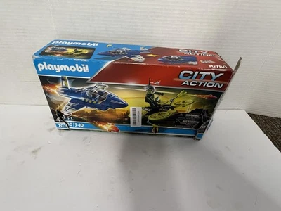 Playmobil City Action Police Helicopter Jet 70780 Complete Set Ages 5-10 Open Bo - Image 1 of 4