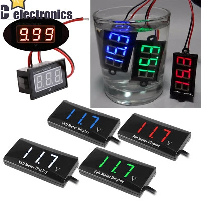 GCSUPERMARKET Waterproof 0.28" DC 3.5-30V/120V Digital LED Voltmeter Volt Meter F 12V Car Moto