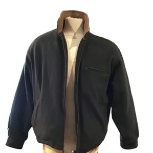 Giacca lana vintage Woolrich uomo taglia XL Loden Heather 16286 collo pelle. - Foto 1 di 11