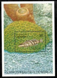Dominica 1992 - Fish - Souvenir Stamp Sheet - Scott #1480 - MNH - Picture 1 of 1