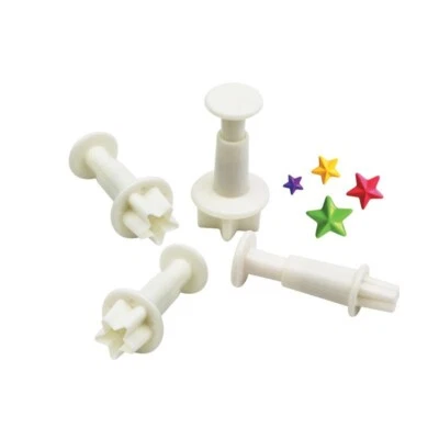 Stars Plungers Cutters x 4 Embossed 3D Mould Cake Decorating Fondant Icing Craft - Image 1 of 4