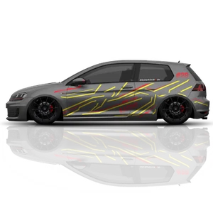 Auto Aufkleber Set Streifen Design Racing Stripes Wuschtext + Wunschzahl - 43 Fa - Picture 1 of 5