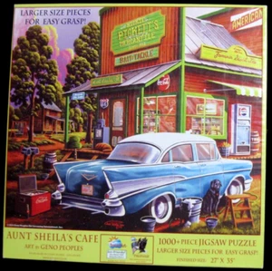 Sunsout Puzzles - Aunt Sheila's Cafe -  1000 Larger Sized pieces - Picture 1 of 5