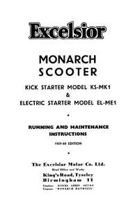 (0553) 1959-1960 Excelsior Monarch maintenance instruction - Picture 1 of 1