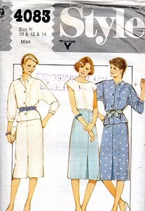 80s Style Sewing Pattern 4083 Misses Unlined Jacket Skirt Pullover Top 10-14 - Picture 1 of 2