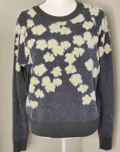 CARLUCCI GREY WHITE YELLOW FLOWERS SWEATER NWT FAME MSRP $158 - Picture 1 of 9