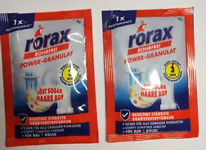 2X rorax Rohrfrei Power-Granulat Portionspack 60g sofort löst Sogar Haare auf - Bild 1 von 3