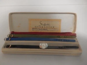 Lady Sheffield 7 Jewels Watch W/ 6 Watch Bands Interchangeable Vintage 1960 - Picture 1 of 23