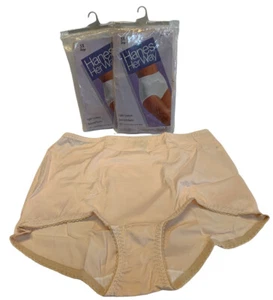 Vintage 1980’s 2 Pair Hanes Her Way Light Control Full Panties 3X Silky NEW NOS - Picture 1 of 5