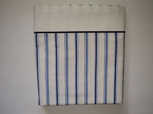 TOMMY HILFIGER Blue and White Stripe Flat Sheet Twin Size Cotton EUC