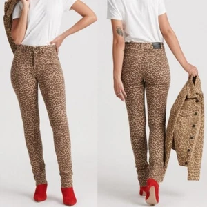 Lucky Brand High Rise Bridgette Slim Jeans Size 29/8 Aster Leopard Print 7W14637 - Picture 1 of 14