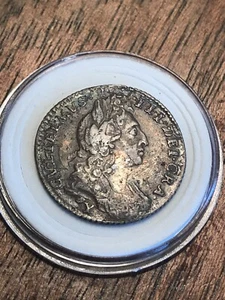 GBRITAIN 1696Y KM#484.6 Silver 6 Pence King William III High Grade RARE - Picture 1 of 11