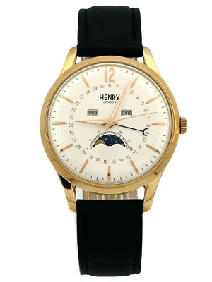 Henry London HL39.LS.0150 RICHMOND MOON-PHASE relógio multifuncional ouro rosa - Imagem 1 de 4