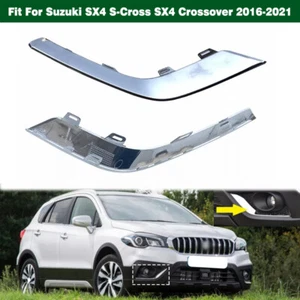 Pair Fog Light Chrome Trim Cover For Suzuki SX4 S-Cross SX4 Crossover 2016-2021 - Picture 1 of 9
