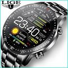 LIGE 2021 montre numérique neuve bracelet en acier montres de sport électroniques DEL mâle