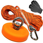 Magnet Fishing Kit 880LB with Rope 2000LB, Gloves and Durable Rubber Protecto.