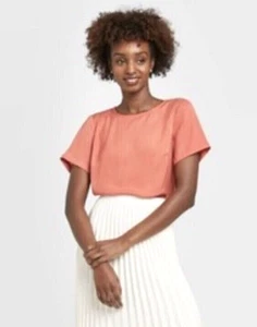 Neu mit Etikett! A New Day Damen Rot Kupfer Schlüsselloch Rücken Top, Kurzarm, Größe XXL - Bild 1 von 13