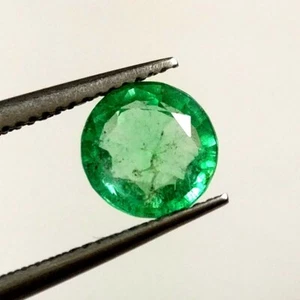 0.97ct Natural Emerald round 6.5mm size nice mint green good luster collection - Bild 1 von 3