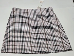 GB Girl Plaid Pink&Black Mini Skirt Size 10 NWT - Picture 1 of 5