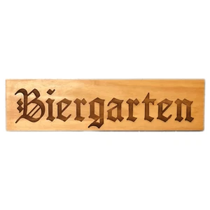 Biergarten German Bavarian Beer Garden SIGN Plaque ENGRAVED Wooden Home Decor - Picture 1 of 1