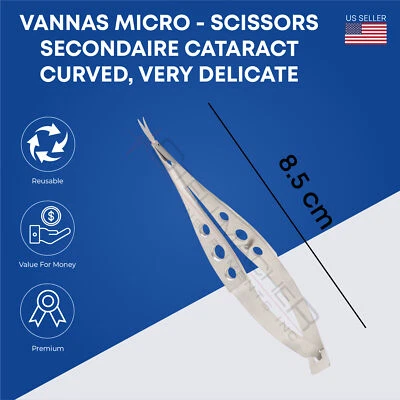 STELLMACHER INSTRUMENTS INC Vannas Micro Surgical Scissors Cataract Straight & Curved Ophthalmic Instruments