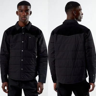 NWT BRIXTON CASS JACKET IN BLACK/BLACK CORDUROY MEN SIZE MEDIUM - Image 1 of 4
