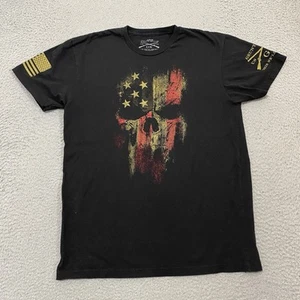 Grunt Style T-Shirt Herren L schwarz Totenkopf Flagge patriotisch Baumwolle T - Bild 1 von 10