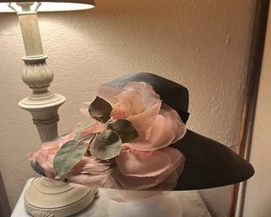 Sombrero y caja de sombreros negros vintage - Imagen 1 de 15